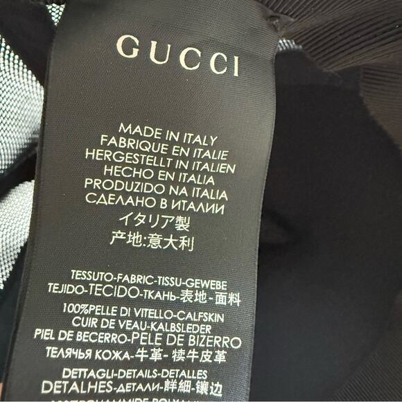 GUCCI grained calfskin logo print hat Authentic - Picture 4 of 6